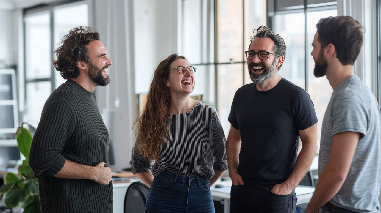 4 pessoas conversando sobre capacitação de líderes